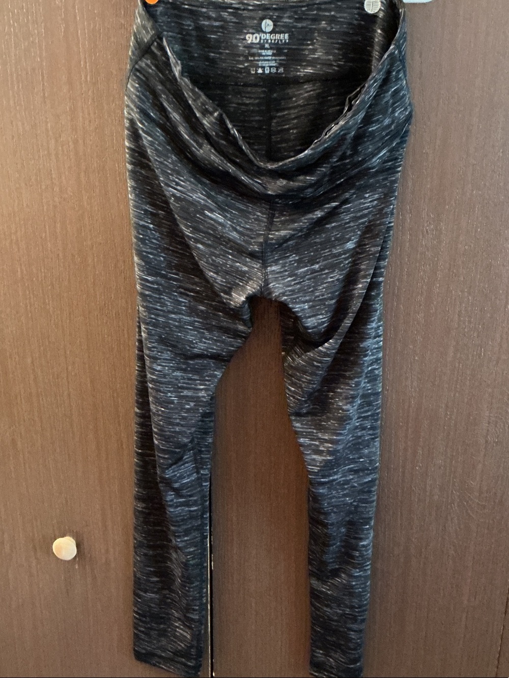 90 Degree By Reflex Kids Black Heather Athletic Leggings